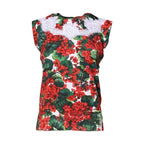 Dolce & Gabbana Multicolor Floral Lace Sleeveless Tank Top