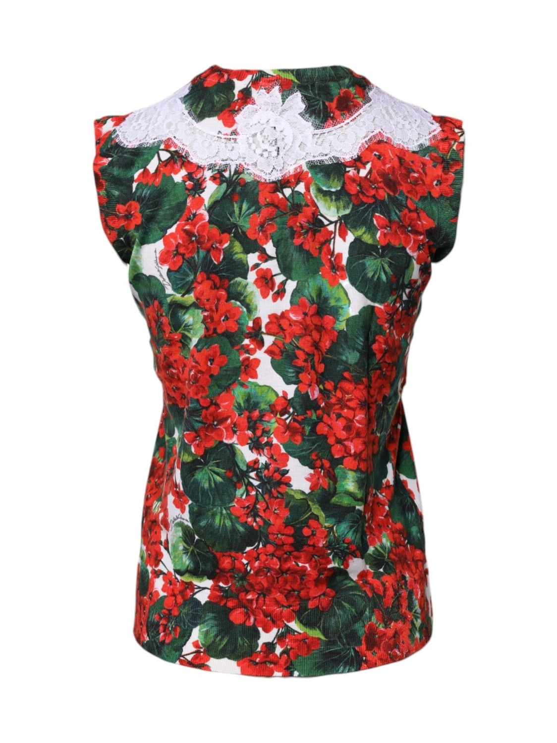 Dolce & Gabbana Multicolor Floral Lace Sleeveless Tank Top