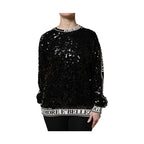 Dolce & Gabbana Black DG Queen Sequin Pullover Sweater
