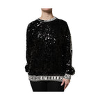 Dolce & Gabbana Black DG Queen Sequin Pullover Sweater