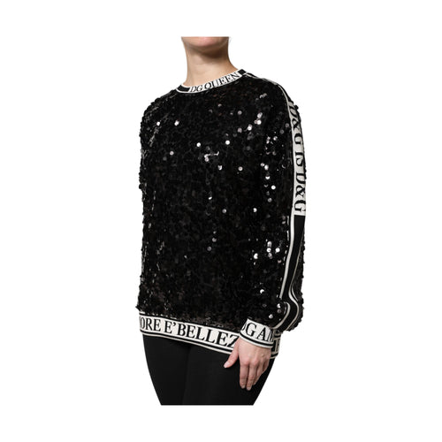 Black DG Queen Sequin Pullover Sweater