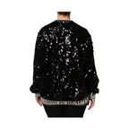 Dolce & Gabbana Black DG Queen Sequin Pullover Sweater