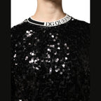Dolce & Gabbana Black DG Queen Sequin Pullover Sweater