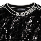 Dolce & Gabbana Black DG Queen Sequin Pullover Sweater