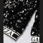 Dolce & Gabbana Black DG Queen Sequin Pullover Sweater