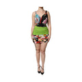 Multicolor Floral Patchwork Fitted Mini Dress