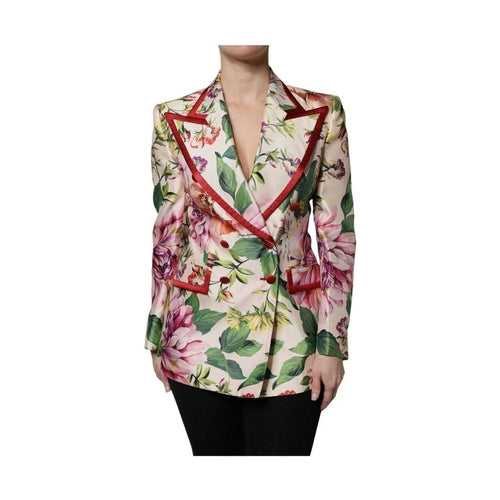 Dolce & Gabbana Multicolor Floral Double Breasted Jacket