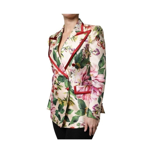 Dolce & Gabbana Multicolor Floral Double Breasted Jacket