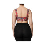 Dolce & Gabbana Red Floral Brocade Cropped Bustier Corset Top