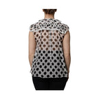 Dolce & Gabbana White Black Polka Dot Cotton Sleeveless Top