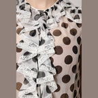 Dolce & Gabbana White Black Polka Dot Cotton Sleeveless Top