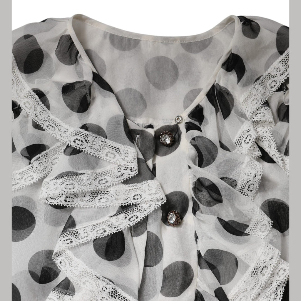 White Black Polka Dot Cotton Sleeveless Top