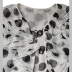 White Black Polka Dot Cotton Sleeveless Top