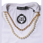 Dolce & Gabbana White Necklace Cotton Short Sleeve T-shirt