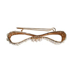 Dolce & Gabbana Gold Tone Brass Bow Crystal FauxPearl Embellished Brooch