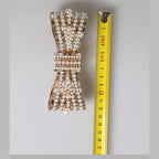 Dolce & Gabbana Gold Tone Brass Bow Crystal FauxPearl Embellished Brooch