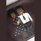 Dolce & Gabbana Brown Leather #DGFAMILY Embellished Men Clutch Pouch Bag