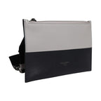 Dolce & Gabbana Black White Leather Logo Embossed Crossbody Bag