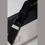 Dolce & Gabbana Black White Leather Logo Embossed Crossbody Bag