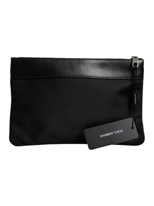 Dolce & Gabbana Multicolor Leopard Jacquard Print Logo Plaque Pouch Bag