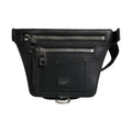Black Calfskin Logo Plaque Belt Waist Men Fanny Pack Bag