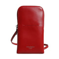 Red Leather Purse Phone Sling Crossbody Neck Strap Bag
