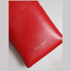 Dolce & Gabbana Red Leather Purse Phone Sling Crossbody Neck Strap Bag