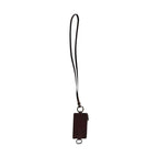 Dolce & Gabbana Brown Calf Leather Lanyard Logo Card Holder Wallet