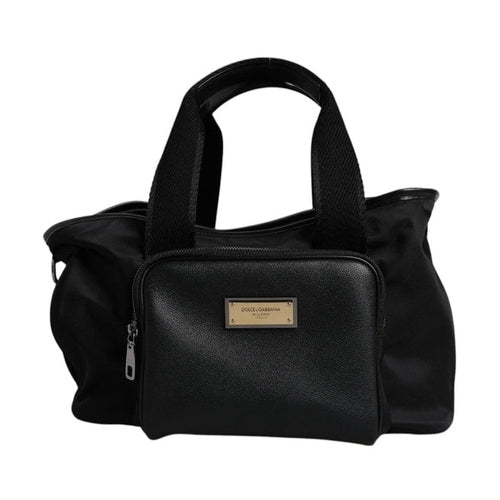 Dolce & Gabbana Black Shoulder Strap Pet Carry Logo Plaque Bag