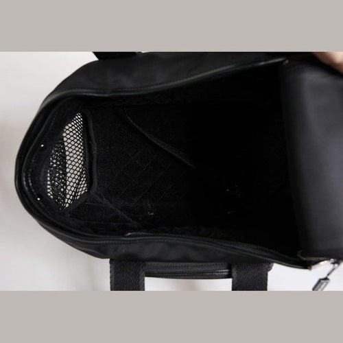 Dolce & Gabbana Black Shoulder Strap Pet Carry Logo Plaque Bag