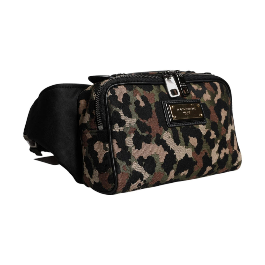 Dolce & Gabbana Multicolor Leopard DG Logo Belt Waist Fanny Pack Bag