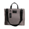 Grey Alpaca Wool Logo Plaque Tote Shoulder Bag