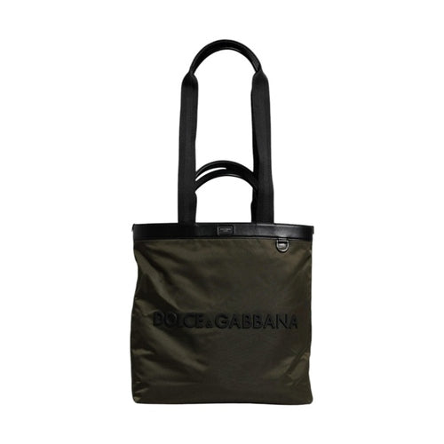 Dolce & Gabbana Military Green Nylon Shoulder Strap Tote Bag