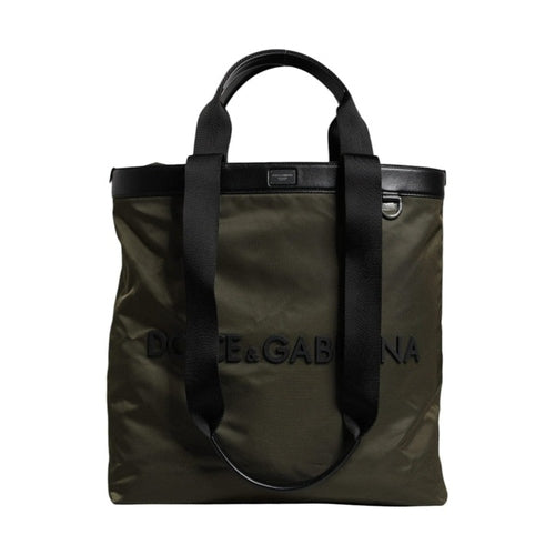 Dolce & Gabbana Military Green Nylon Shoulder Strap Tote Bag