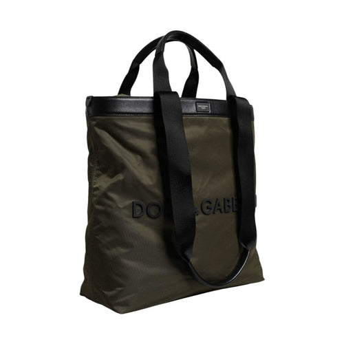 Dolce & Gabbana Military Green Nylon Shoulder Strap Tote Bag