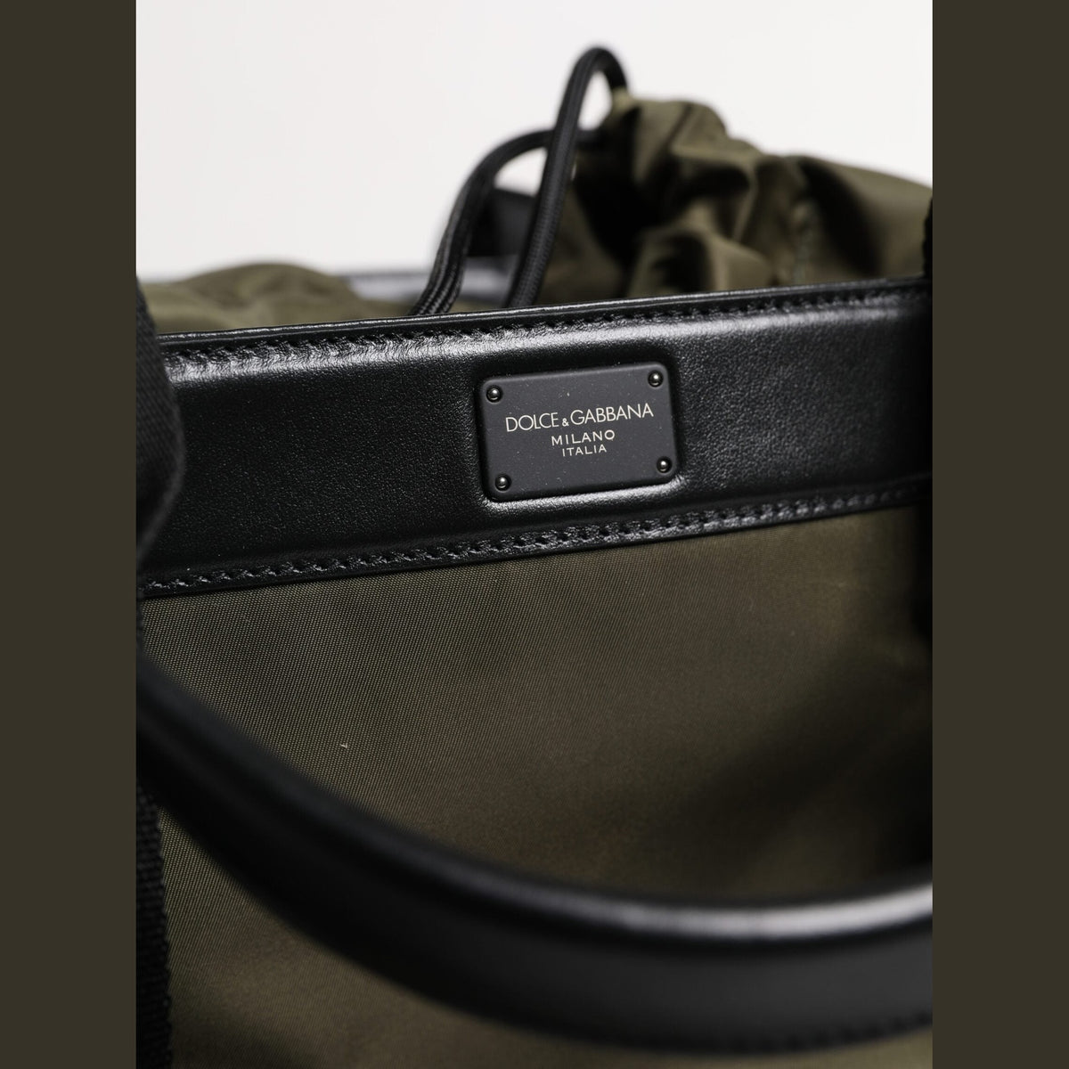 Military Green Nylon Shoulder Strap Tote Bag