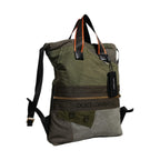 Dolce & Gabbana Military Green Patchwork Rucksack Backpack Bag
