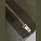 Dolce & Gabbana Military Green Patchwork Rucksack Backpack Bag