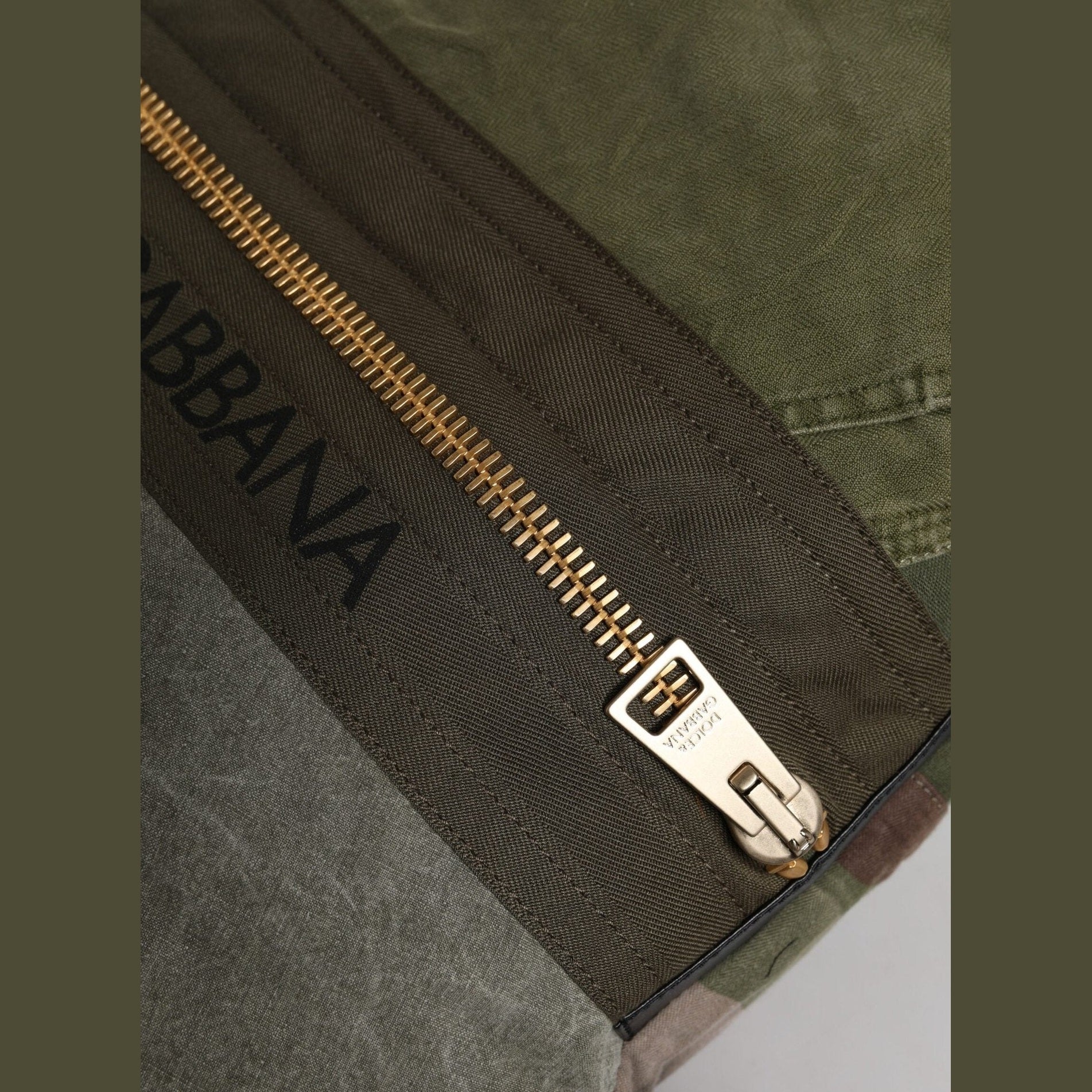 Dolce & Gabbana Military Green Patchwork Rucksack Backpack Bag
