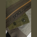 Dolce & Gabbana Military Green Patchwork Rucksack Backpack Bag