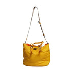 Dolce & Gabbana Yellow Orange Nylon Logo Plaque Hand Shoulder Duffle Bag