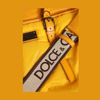Dolce & Gabbana Yellow Orange Nylon Logo Plaque Hand Shoulder Duffle Bag