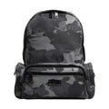 Gray Cotton Camouflage Logo Plaque Backpack Bag