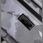 Dolce & Gabbana Gray Cotton Camouflage Logo Plaque Backpack Bag