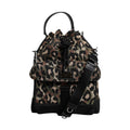 Multicolor Leopard Cotton Shoulder Bucket Bag