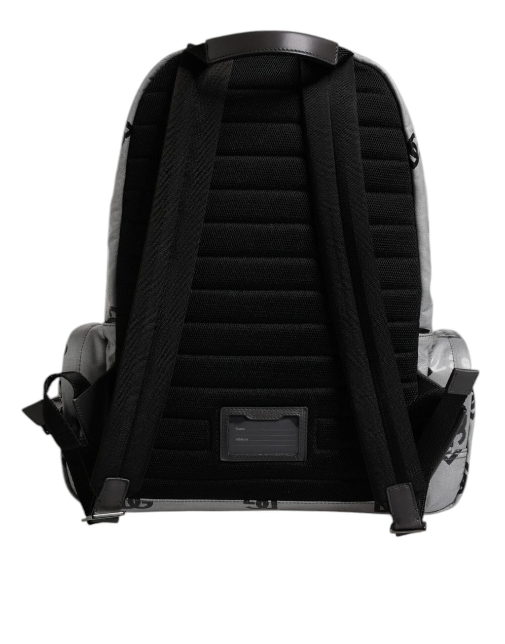 Dolce & Gabbana Polyester Gray Black DG Logo Plaque Backpack Bag