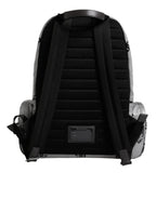 Dolce & Gabbana Polyester Gray Black DG Logo Plaque Backpack Bag