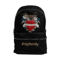 Black Nylon #DGFAMILY Embellished Backpack VULCANO Bag