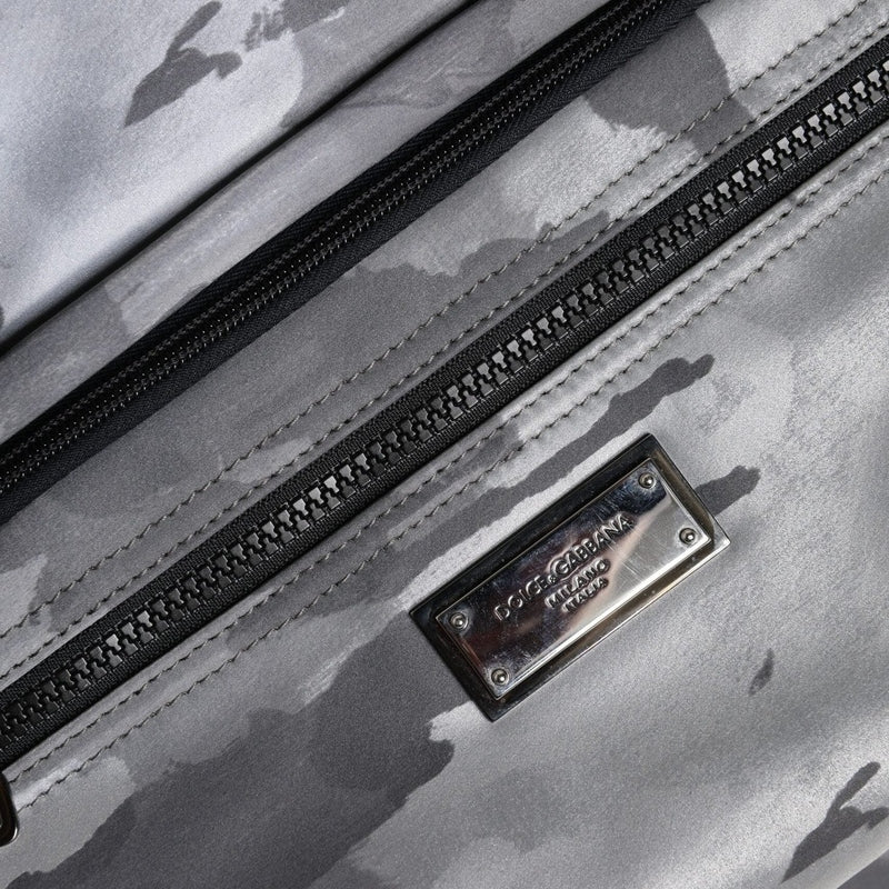 Dolce & Gabbana Black Camouflage Shoulder Strap Logo Plaque Bag