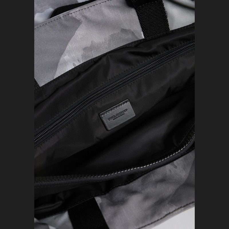 Dolce & Gabbana Black Camouflage Shoulder Strap Logo Plaque Bag